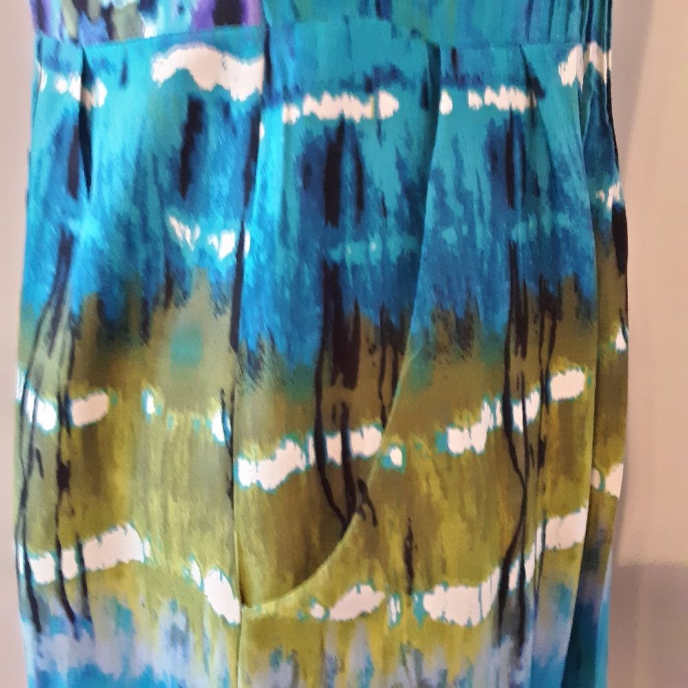 Dress Barn Turquois Blue/Green Dress - Picture 9 of 11